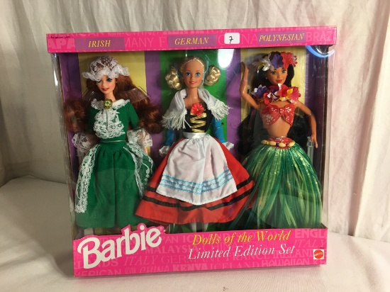 Collector Mattel Barbie Dolls Of The World Limited Edition Set Irish, Germany, Polynesian Dolls