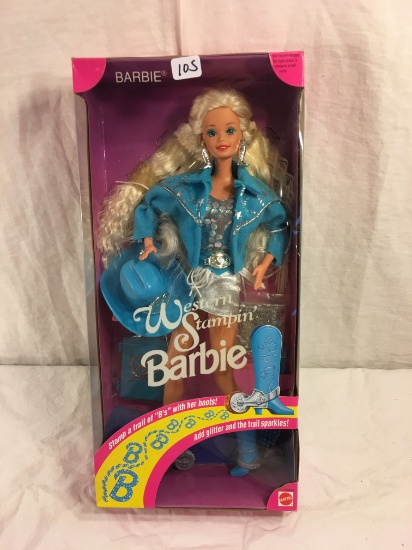 Collector Mattel Barbie Western Stampin' Barbue Doll 12.5"tall Box Size