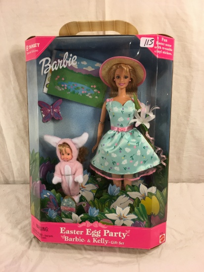 NIB Mattel Barbie Easter Egg Party Barbie & Kelly Gift Set Barbie Doll 13"tall Box