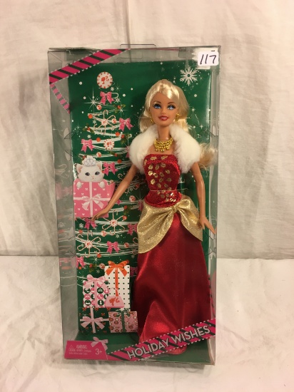 NIB Mattel Barbie Holiday Wishes Barbie Holiday Doll Size:13"tall Box