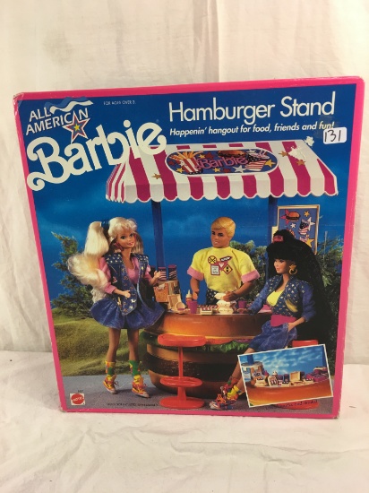 NIB Mattel Barbie All American Barbie Hamburger Stand Box Size:13.5"Tall by 12"Width