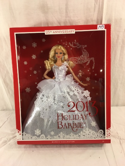 NIB Mattel Barbie 2013 Holiday Barbie 25th Anniversary Barbie Doll 14"tall Box