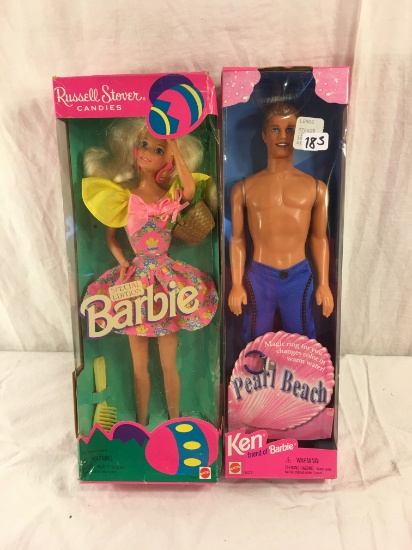 Lot of 2 Pieces Collector Mattel Barbie and Ken Dolls 12"tall /each Box