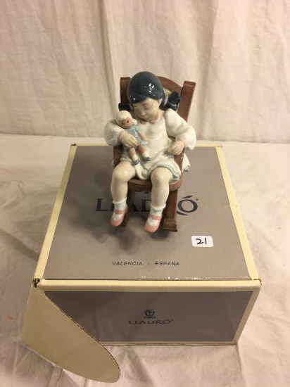 Collector LLADRO NAPTIME FIGURINE 5448 Daisa Spain porcelain sculpture rocking chair doll 8"Box