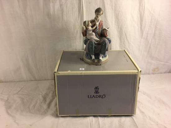 Collector Lladro Fine Porcelain "Father's Day" Father Reading Figurine No.5584 Box Size:14.5x9.5