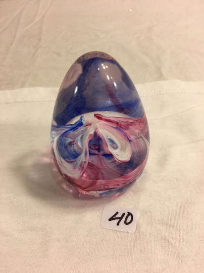 Collector Loose Egg Silkerglass Handmade Scottland Figurine Glass Paper Weight Size:3.1"tall