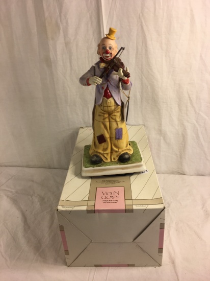 Collector WACO Melody in Motion Violin Clown Plays Humorseque Figurine Handcrafted 14"t Box