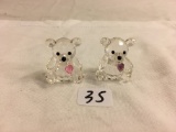 Lot of 2 Pieces Collector Loose Swarovski Clear Crystal Bear Swarovski Crystal 1.1/2'tall