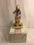 Collector WACO Melody in Motion Violin Clown Plays Humorseque Figurine Handcrafted 14