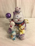 Collector Figurine Mommy Cat with 5 babies Figurines 7.5