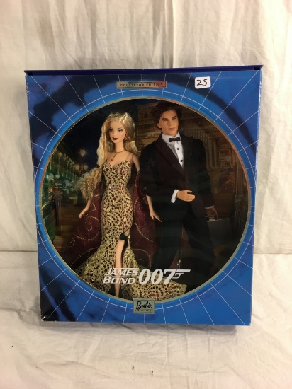 NIB Barbie Mattel Collector Edition James Bond Barbie and Ken Doll 14"T Box Has Minor dmg