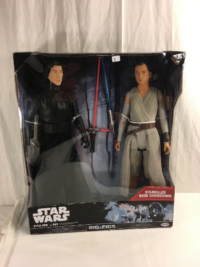 NIB Collector Star Wars Disney Kylo Ren VS. Rey Big Figs Figures 19"tall Box