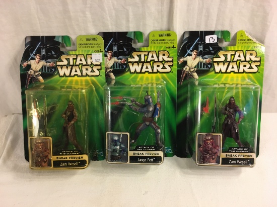 Lot of 3 Pieces Collector NIP Star Wars Hasbro Assorted Action Figures 4"tall Figures