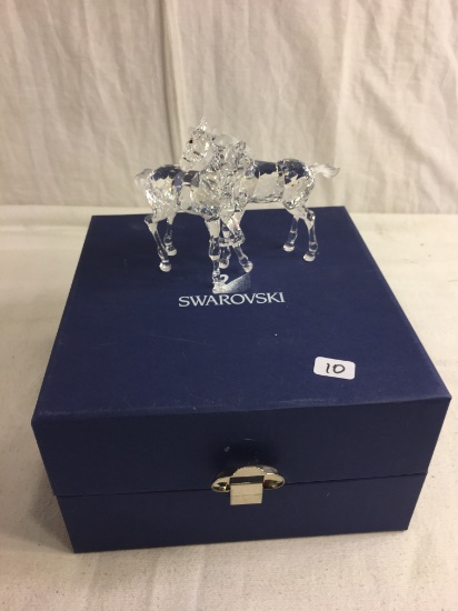 Collector Swarovski Double Horse Figurine 3/4" tall w/ box