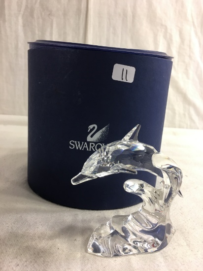 Collector Swarovski Dolphin on wave #190365 Figurine w/ box