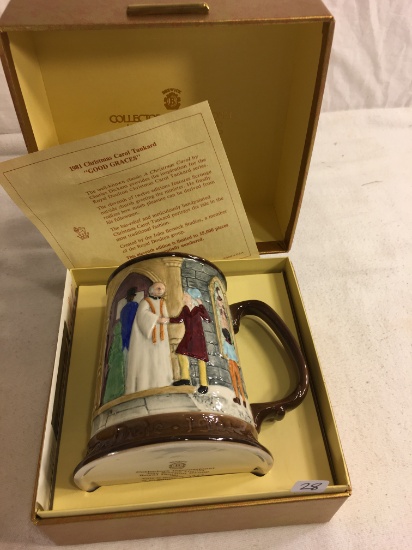 Collector Beswick Royal Doulton 1981 Christmas Carol Tankard Stein Mug in case