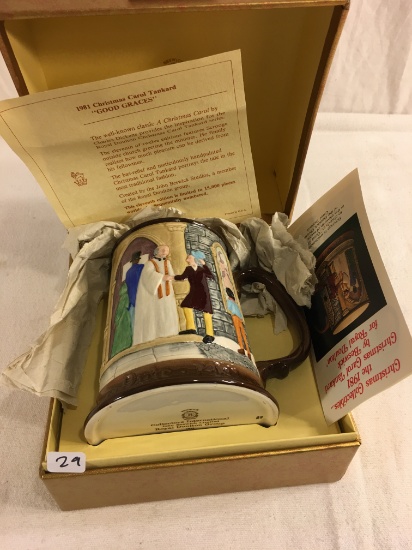 Collector Beswick Royal Doulton 1981 Christmas Carol Tankard Stein Mug in case