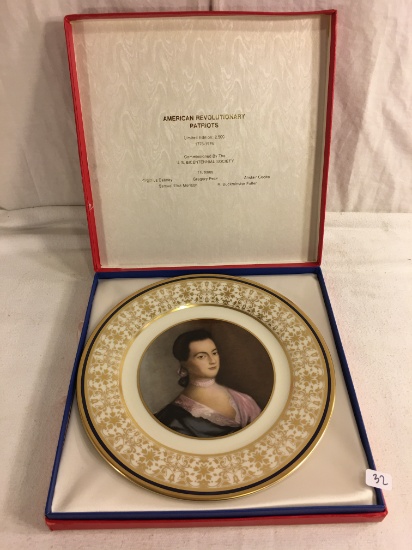 Collector American Revolutionary Patriots U.S Bicentennial Abigail Adams Plate 9.25"