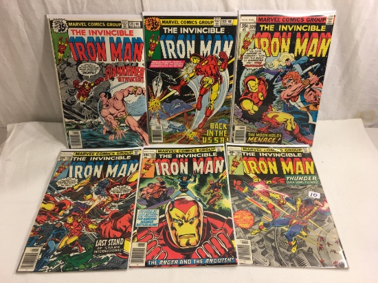Lot of 6 Collector Vintage Marvel Comics The Invincible Iron Man No.103.104.106.109.119.120