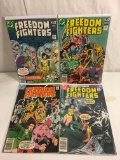 Lot of 4 Pcs Collector Vintage DC, Comic Books Freedom Fighters  No.10.13.14.15.