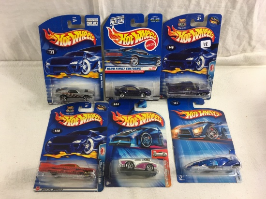 Lot of 6 Pcs  New in Package  Collector Assorted Hot Wheels Die-Cast Cars 1/64 Scale