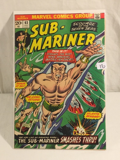 Collector Vintage Marvel Comics Sub-Mariner Comic Book No.63