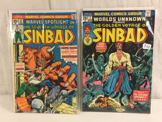 Lot of 2 Pcs Collector Vtg Comic  Worlds Unknown The Golden Voyage Of Sinbad No.7.25.