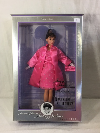 NIB Collector Breakfast at Tiffany's Holly Golightly Audrey Hepburn Barbie Doll Box: 13.5"x9"