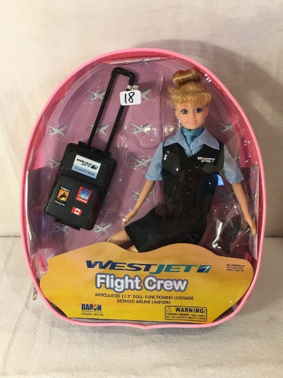 NIB Collector Daron West Jet Flight Crew Attendant Doll in backpack case