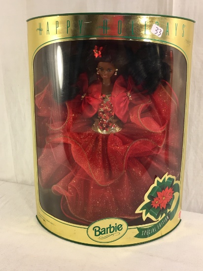 NIB Collector 1993 Happy Holiday Barbie Doll in Red Dress box: 13.5"x10.5"
