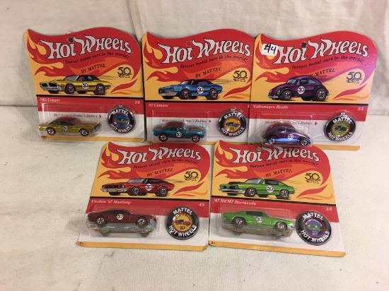 Lot of 5 pcs Collector NIP Hot Wheels Reproduction Redliner Wheels Die Cast Car 1:64 Scale