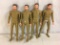 Lot of 4 pcs Collector Reissue Louis Marx Sir Gordon The Gold Knight Poseable Action Figures 11.5