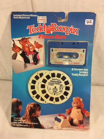 Collector Vintage 1989 WOW Teddy Ruxpin Picture Show "Gimmick Learns a Lesson" cassette & picture wh