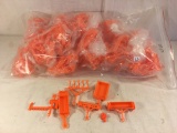 Lot of 10 Pieces Collector Marx Orange Color Plastic Accessory Toys - See Pictures