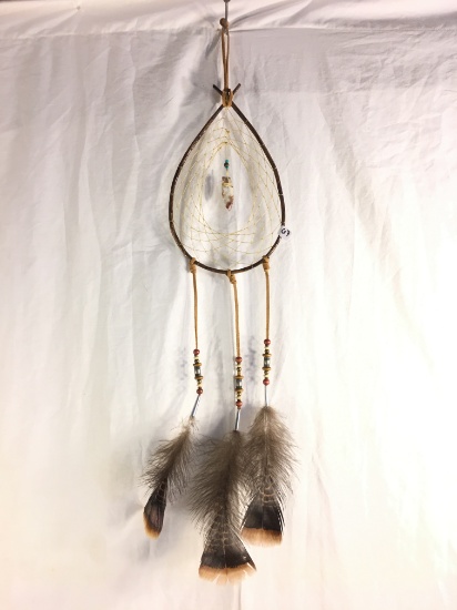 Traditional Hand Made Native American Indian 9" Dream Catcher Wood and Feather