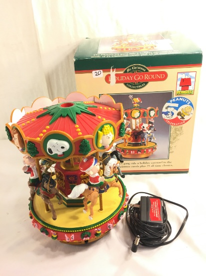 Collector Peanuts Holiday Go Round Mr. Christmas collectibles Box Size:10'tall by 9" Width