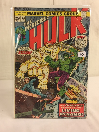 Collector Vintage Marvel Comics The Incredible Hulk Comic Book No.183