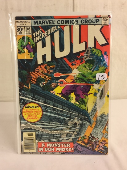 Collector Vintage Marvel Comics The Incredible Hulk Comic Book No.208