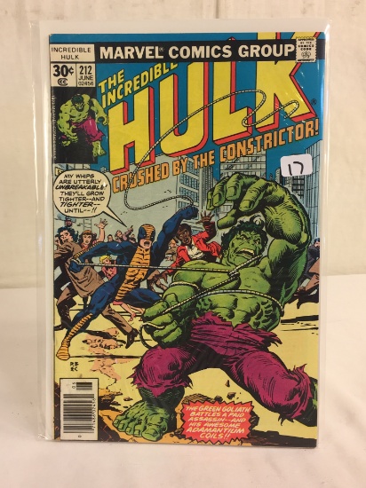 Collector Vintage Marvel Comics The Incredible Hulk Comic Book No.212