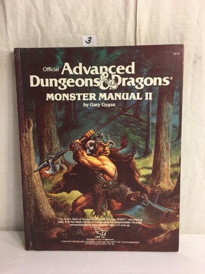 Collector Advanced Dungeons & Dragons 2016 Monster Manual II By Gary Gygax TSR H-Cover