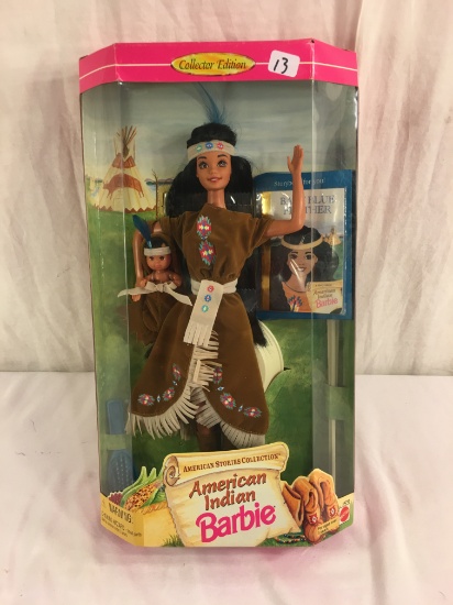 NIB Collector Edition Barbie Mattel Doll American Indian 14715 Box Size: 12.5"Tall Box