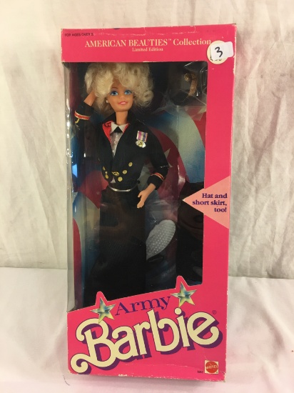 NIB Collector Barbie Mattel Doll American Beauties Army Barbie 3966 Box Size: 12.5"Tall Box