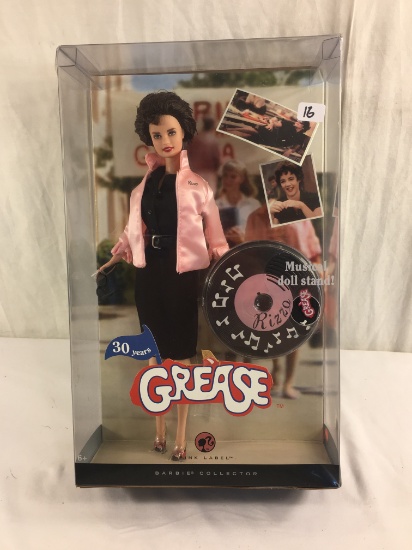 NIB Collector Barbie Pink Label 30 Years Grease Musical Doll W/Stand Size: 13"Tall Box
