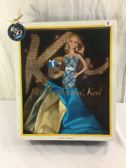 NIB Collector Barbie Ken 50th Anniversary Happy Birthday , Ken Pink Label Doll 13"tall Box