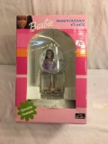 Collector NIB Barbie Anniversary Clock Genuine Porcelain Barbie Doll Size:11