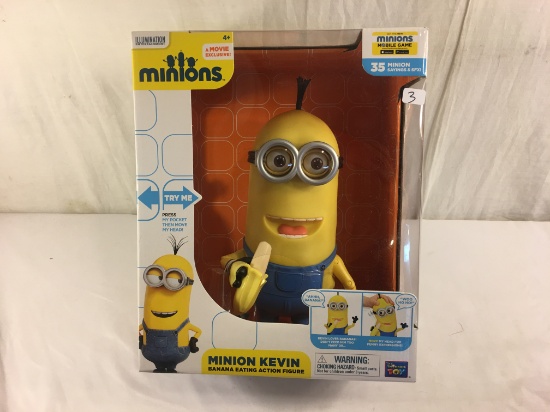 NIB Collector Illumination Entertainment Movie Exclusives Minion Kevin Banana Eatng Figure 12x10"Box