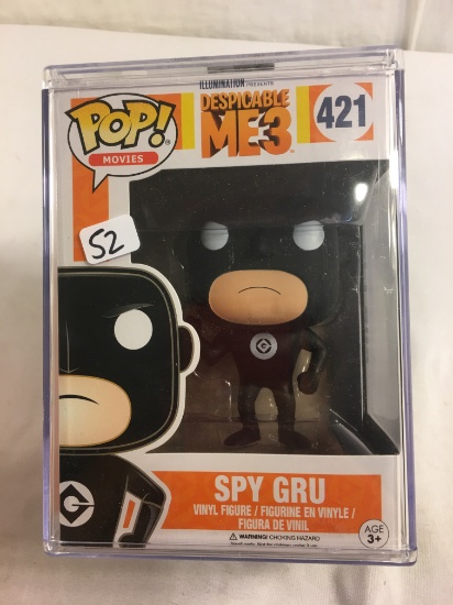 NIB Collector Funko POP Movies Despicable Me3 (in Hard Plastic Case) #421 Spy GRU Vinyl Figure 6.5"B