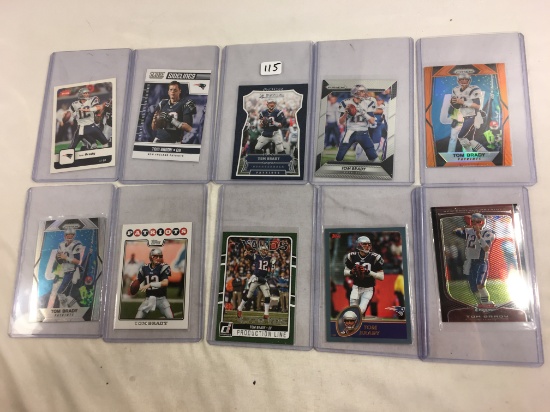 Lot of 10 pcs Collector Assorted NFL Tom Brady Trading Cards