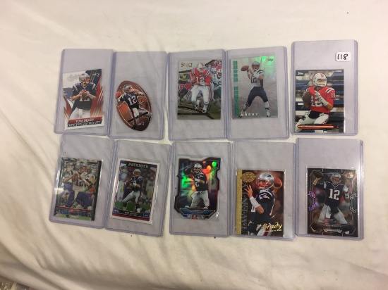 Lot of 10 pcs Collector Assorted NFL Tom Brady Trading Cards