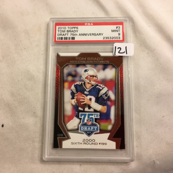 2010 Topps Draft 75th Anniversary Tom Brady #3 Mint 9 PSA Authenticated 23532003 Card